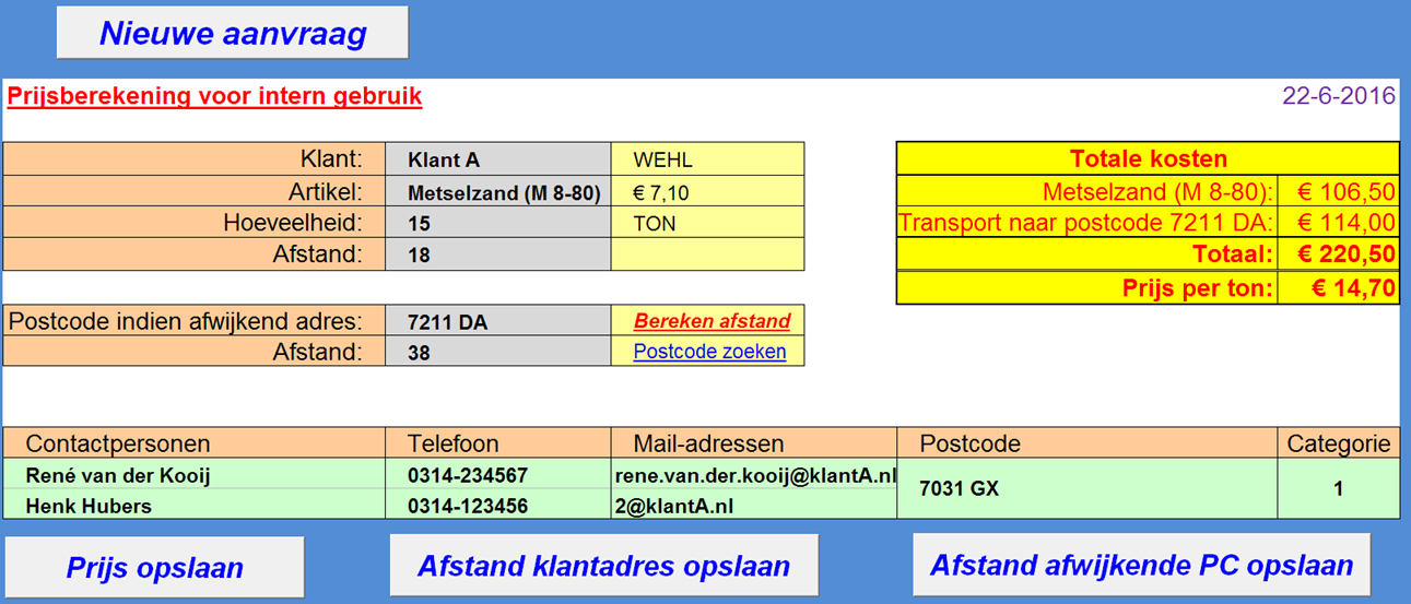 Prijscalculaties in Excel